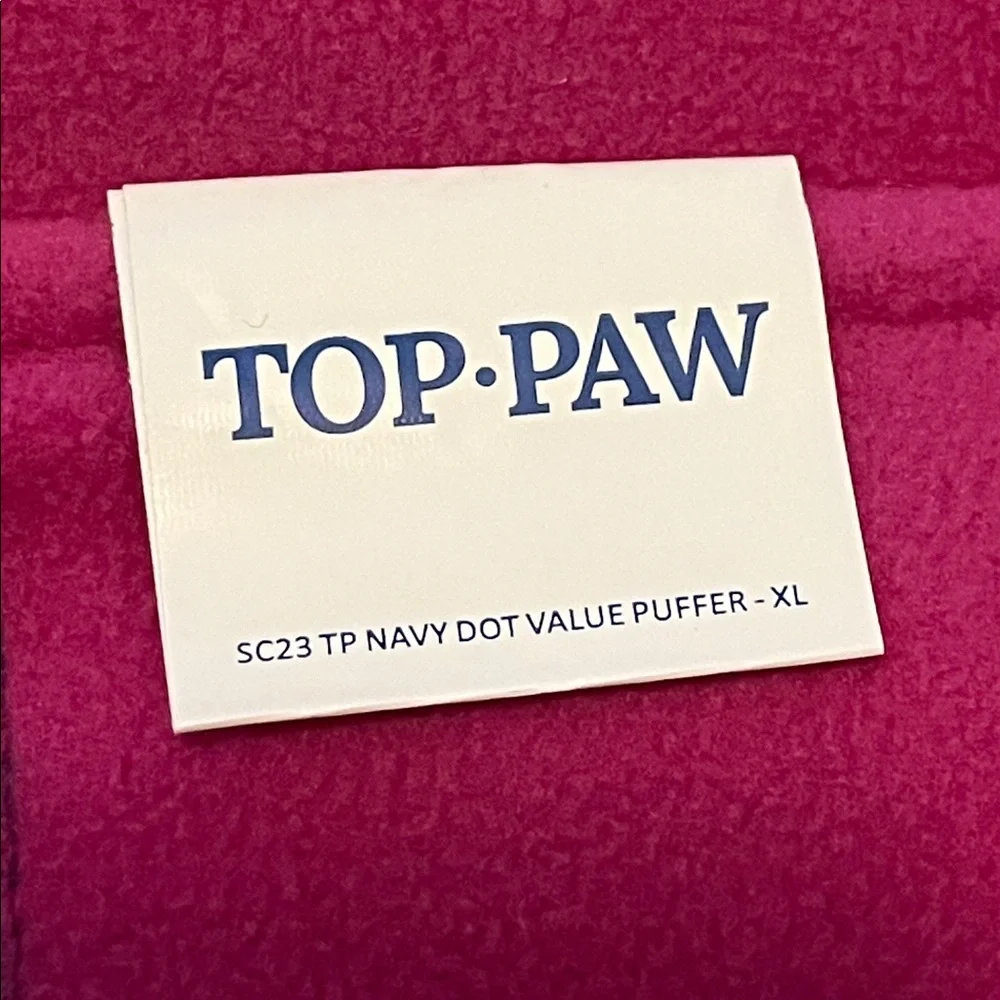 Dog Puffer Jacket with Polka Dots by Top Paw size XL NWT